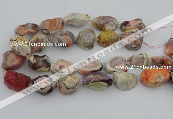 CNG5733 18*25mm - 22*35mm nuggets pink botswana agate beads
