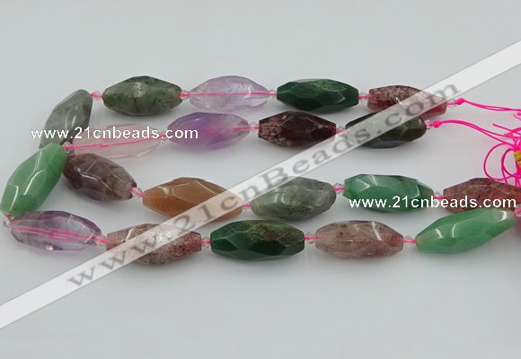 CNG5740 15*35mm - 18*40mm faceted rice mixed gemstone beads