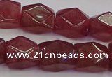 CNG5846 15.5 inches 14*15mm faceted nuggets strawberry quartz beads