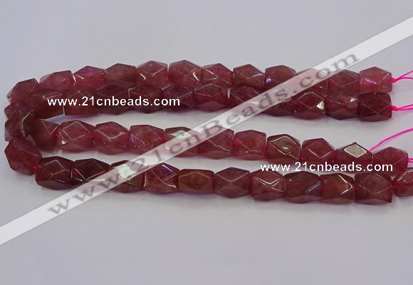 CNG5846 15.5 inches 14*15mm faceted nuggets strawberry quartz beads