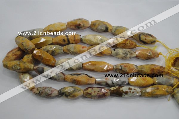 CNG585 15.5 inches 14*33mm faceted nuggets crazy lace agate beads