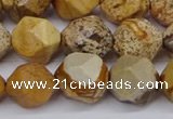 CNG6050 15.5 inches 12mm faceted nuggets picture jasper beads