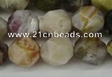 CNG6152 15.5 inches 10mm faceted nuggets silver needle agate beads