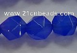 CNG6511 15.5 inches 12mm faceted nuggets blue agate beads