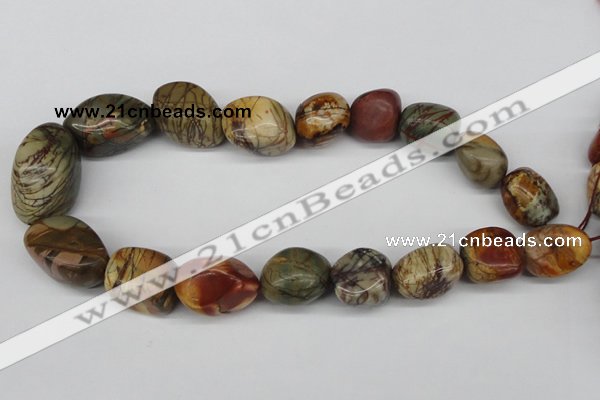 CNG66 15.5 inches 14*16mm - 25*35mm nuggets picasso jasper beads
