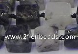 CNG6822 15.5 inches 8*12mm - 10*16mm nuggets black rutilated quartz beads