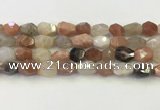 CNG6966 10*12mm - 11*16mm faceted nuggets mixed moonstone beads