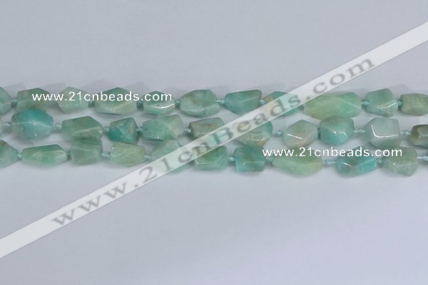 CNG7136 6*10mm - 10*14mm faceted nuggets Brazilian amazonite beads