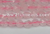 CNG7225 15.5 inches 6mm faceted nuggets rose quartz beads