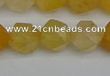 CNG7358 15.5 inches 12mm faceted nuggets yellow jade beads