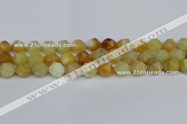 CNG7368 15.5 inches 12mm faceted nuggets yellow opal beads