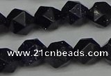 CNG7408 15.5 inches 12mm faceted nuggets blue goldstone beads