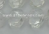 CNG7450 12*16mm - 15*20mm faceted freeform white crystal beads