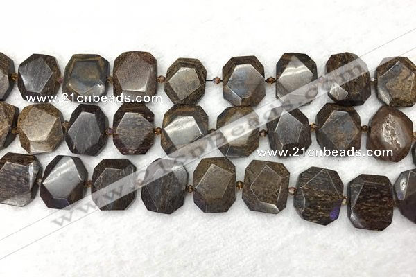CNG7568 15.5 inches 18*25mm - 20*28mm faceted freeform bronzite beads