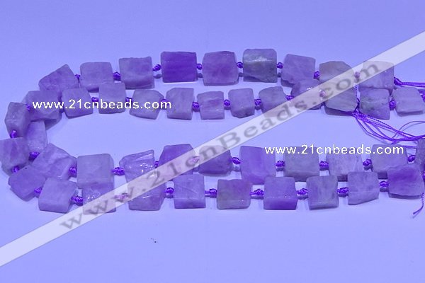CNG7600 15.5 inches 10*12mm - 12*14mm freeform kunzite beads
