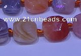 CNG7620 12*14mm - 13*15mm faceted freeform red botswana agate beads