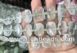 CNG7751 13*18mm - 15*25mm faceted freeform green quartz beads