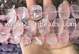 CNG7776 13*18mm - 15*25mm faceted freeform rose quartz beads