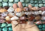 CNG7842 15*20mm - 18*25mm faceted nuggets red agate beads