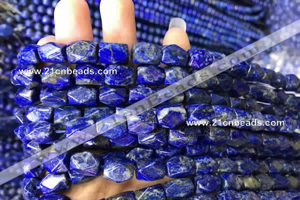 CNG7846 15.5 inches 8*12mm faceted nuggets lapis lazuli beads