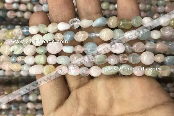 CNG8011 15.5 inches 6*8mm nuggets morganite beads wholesale