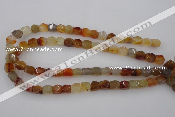 CNG803 15.5 inches 9*12mm faceted nuggets agate gemstone beads