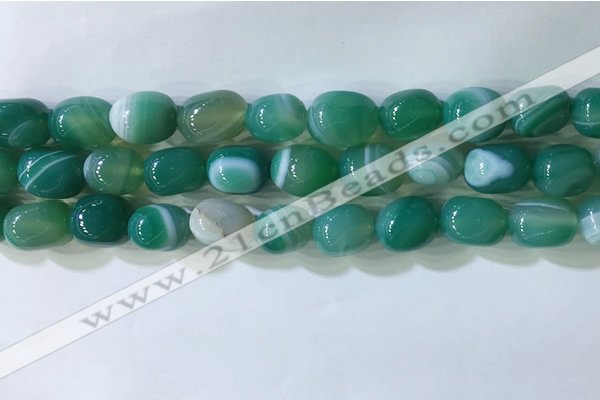 CNG8191 15.5 inches 10*14mm nuggets striped agate beads wholesale