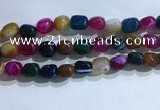 CNG8199 15.5 inches 10*14mm nuggets striped agate beads wholesale