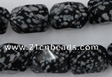 CNG834 15.5 inches 13*18mm faceted nuggets snowflake obsidian beads
