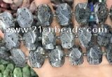 CNG8632 13*18mm - 15*25mm faceted freeform sesame jasper beads