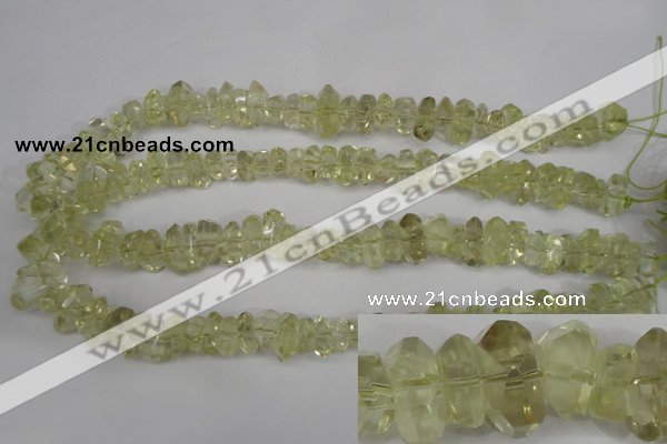 CNG864 15.5 inches 5*10mm – 10*17mm faceted nuggets lemon quartz beads