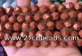 CNG8768 15.5 inches 10mm faceted nuggets goldstone beads wholesale