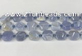 CNG8818 15.5 inches 16mm - 20mm faceted freeform blue chalcedony beads