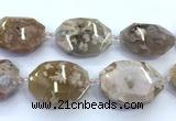 CNG8981 15 inches 30*35mm - 40*50mm faceted nuggets sakura agate beads