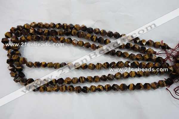 CNG936 15 inches 8mm faceted nuggets yellow tiger eye beads