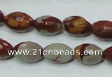 CNJ28 15.5 inches 10*14mm faceted rice natural noreena jasper beads