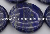 CNL1114 15.5 inches 40mm flat round lapis lazuli gemstone beads