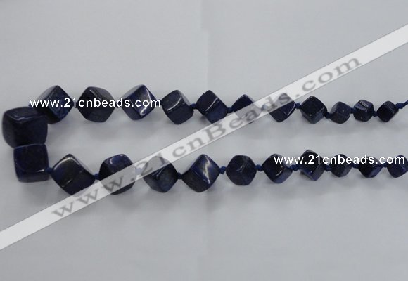CNL1517 15.5 inches 8*8mm - 18*18mm cube lapis lazuli gemstone beads