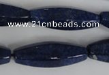 CNL448 15.5 inches 14*35mm faceted rice natural lapis lazuli beads