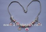 CNP01 7*10mm enamel beads & enamel dangle European charm necklace wholesale