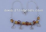 CNP37 10*15mm lampwork beads & alloy dangle European charm necklace