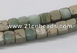 CNS06 16 inches 7*7mm cube natural serpentine jasper beads wholesale
