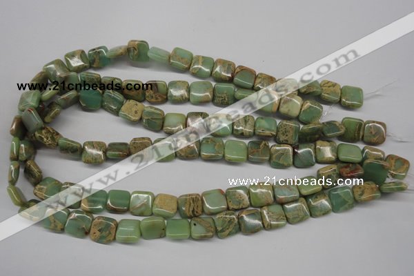 CNS140 15.5 inches 12*12mm square natural serpentine jasper beads