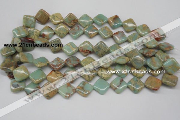 CNS156 15.5 inches 16*16mm diamond natural serpentine jasper beads