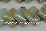 CNS180 15.5 inches 16*16mm diamond natural serpentine jasper beads