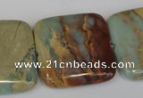 CNS196 15.5 inches 30*30mm square natural serpentine jasper beads