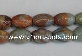CNS203 15.5 inches 10*14mm rice natural serpentine jasper beads