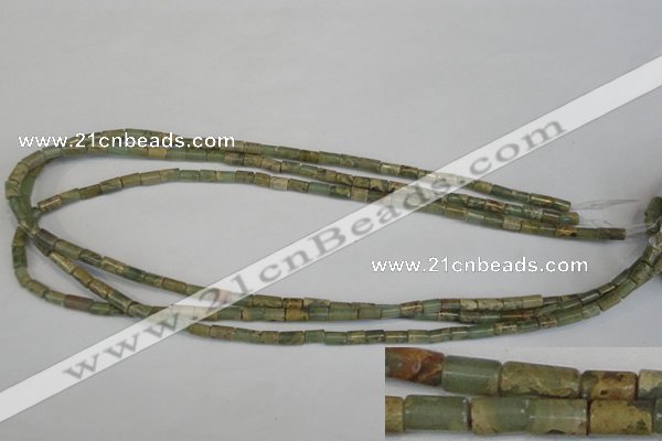 CNS206 15.5 inches 4*6mm tube natural serpentine jasper beads