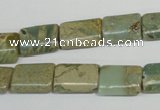 CNS260 15.5 inches 10*14mm flat tube natural serpentine jasper beads