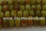CNS611 15.5 inches 5*8mm rondelle green dragon serpentine jasper beads